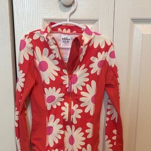 Mini Boden Red and Pink Floral Rashguard